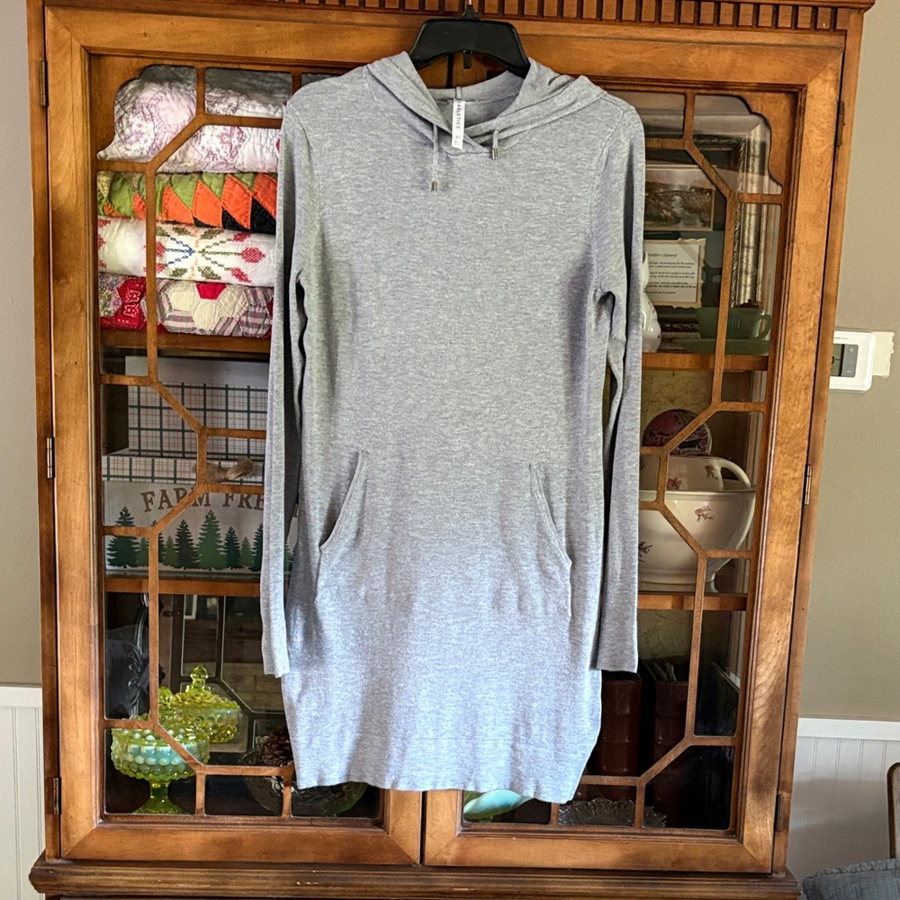 Fabletics Gray Hooded Dress with Pockets